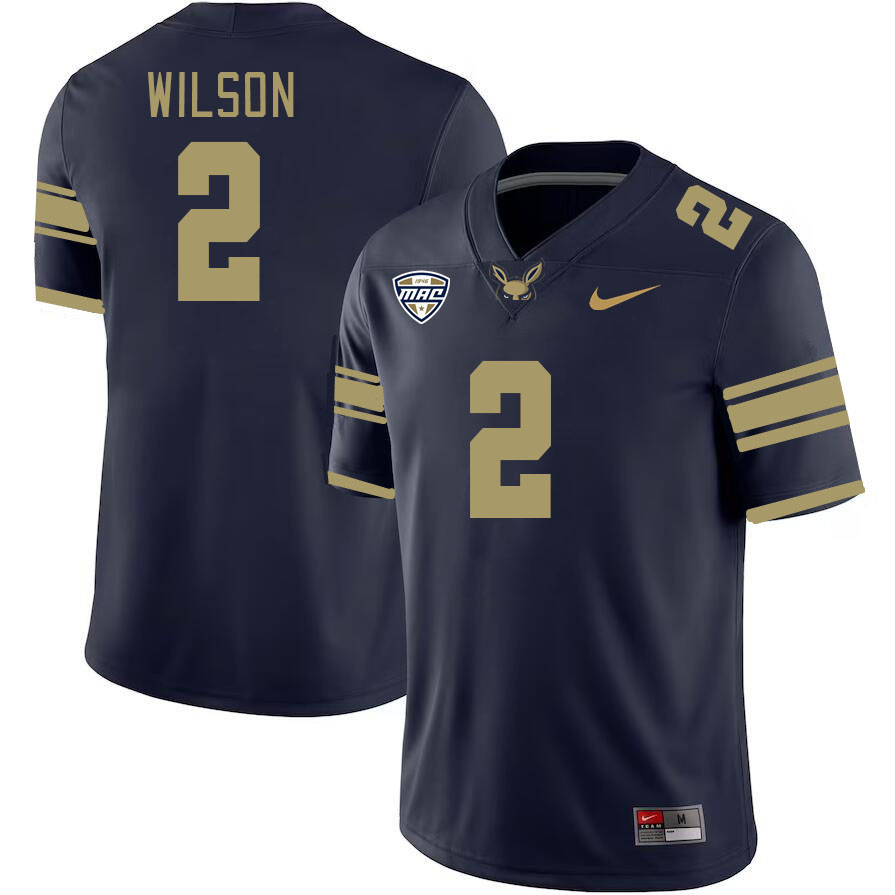 Men-Youth #2 Phaizon Wilson Akron Zips 2023 College Football Jerseys Stitched Sale-Navy